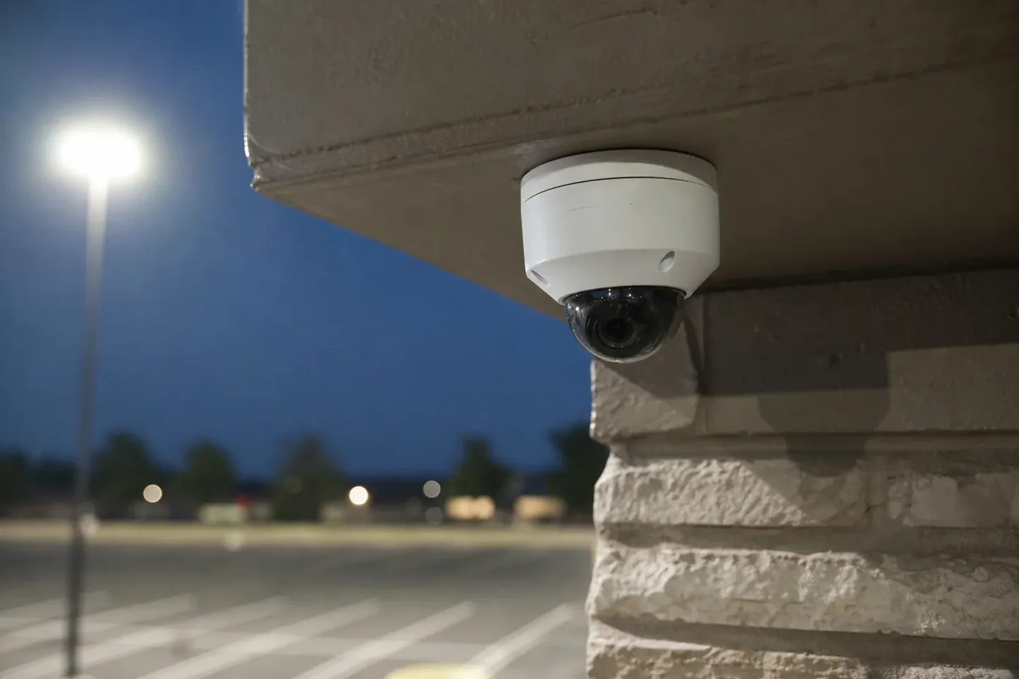 Security camera above a business entrance, San Marcos, TX